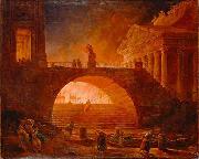 Hubert Robert The Fire of Rome painting